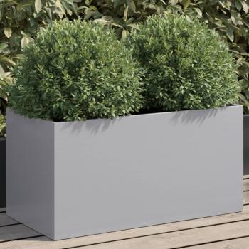 ARDEBO.de - Pflanzkübel Silbern 62x30x29 cm Verzinkter Stahl