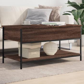 ARDEBO.de - Couchtisch Braun Eichen-Optik 100x50x50 cm Holzwerkstoff Metall