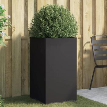 ARDEBO.de - Pflanzkübel Schwarz 42x38x75 cm Kaltgewalzter Stahl