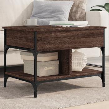 ARDEBO.de - Couchtisch Braun Eichen-Optik 70x50x50 cm Holzwerkstoff Metall
