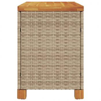 Gartentruhe Beige 80x40x48 cm Poly Rattan Akazienholz