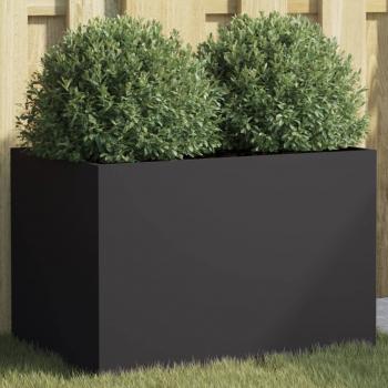 ARDEBO.de - Pflanzkübel Schwarz 62x40x39 cm Kaltgewalzter Stahl
