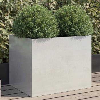 ARDEBO.de - Pflanzkübel Silbern 62x47x46 cm Edelstahl