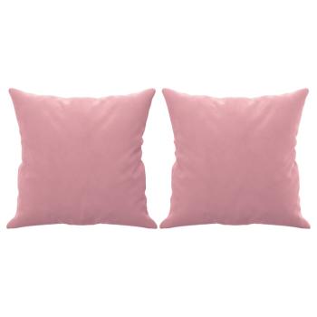 2-Sitzer-Sofa mit Zierkissen Rosa 120 cm Samt