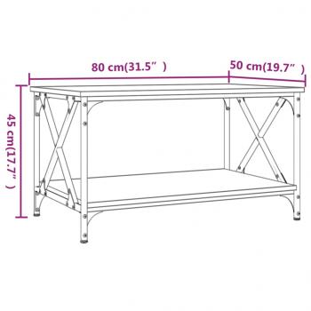 Couchtisch Schwarz 80x50x45 cm Holzwerkstoff und Eisen