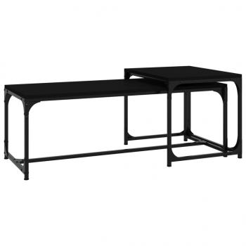 ARDEBO.de - Couchtische 2 Stk. Schwarz Holzwerkstoff