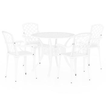5-tlg. Bistro-Set Aluminiumguss Weiß