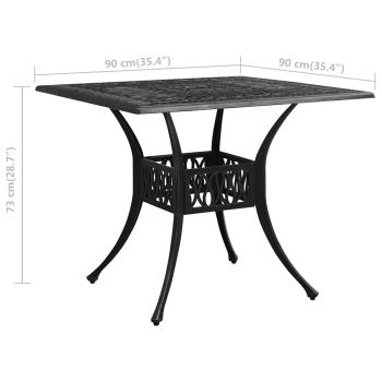 3-tlg. Bistro-Set Aluminiumguss Schwarz