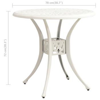 5-tlg. Bistro-Set Aluminiumguss Weiß