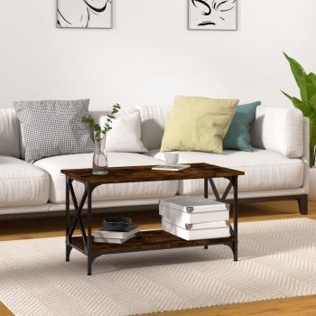 ARDEBO.de - Couchtisch Räuchereiche 80x45x45 cm Holzwerkstoff und Eisen