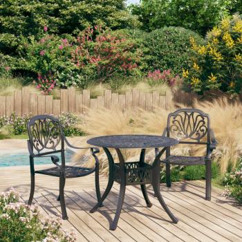 ARDEBO.de - 3-tlg. Bistro-Set Aluminiumguss Schwarz