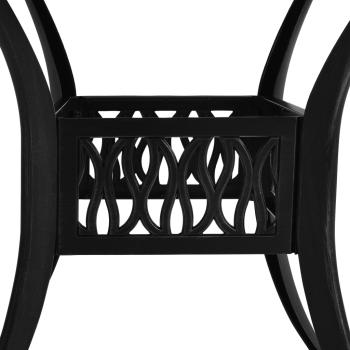 3-tlg. Bistro-Set Aluminiumguss Schwarz