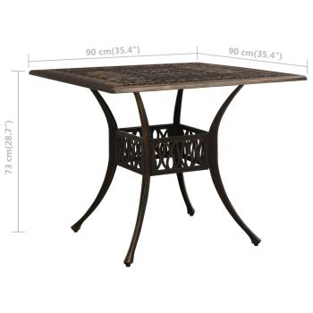 3-tlg. Bistro-Set Aluminiumguss Bronzen