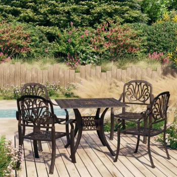 ARDEBO.de - 5-tlg. Bistro-Set Aluminiumguss Bronzen