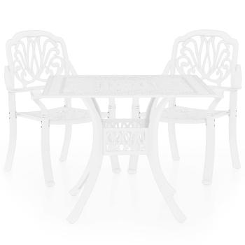 3-tlg. Bistro-Set Aluminiumguss Weiß