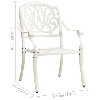 3-tlg. Bistro-Set Aluminiumguss Weiß