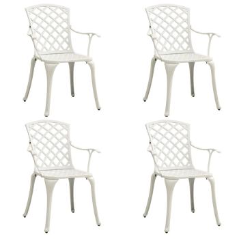 5-tlg. Bistro-Set Aluminiumguss Weiß