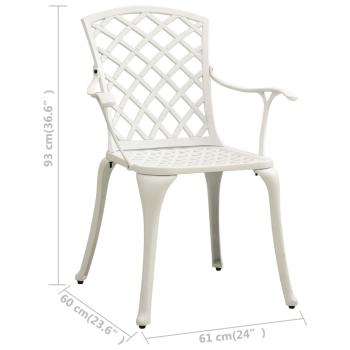 5-tlg. Bistro-Set Aluminiumguss Weiß