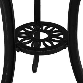 3-tlg. Bistro-Set Aluminiumguss Schwarz