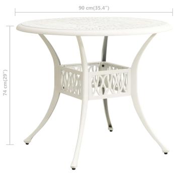 5-tlg. Bistro-Set Aluminiumguss Weiß