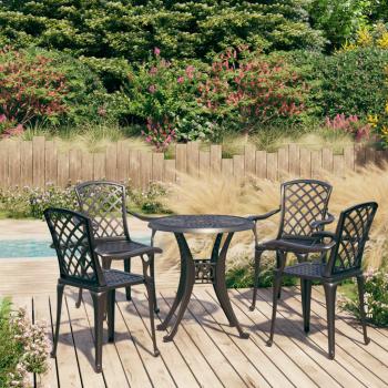 ARDEBO.de - 5-tlg. Bistro-Set Aluminiumguss Schwarz