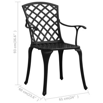 5-tlg. Bistro-Set Aluminiumguss Schwarz