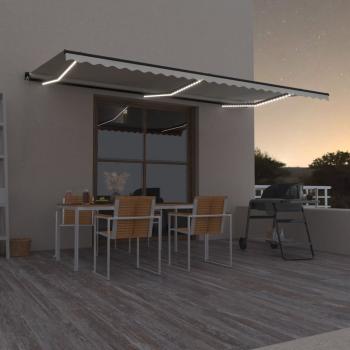 ARDEBO.de - Markise Manuell Einziehbar mit LED 600x350 cm Creme