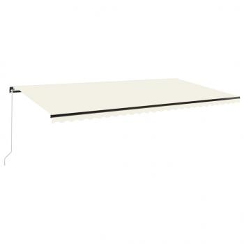Markise Manuell Einziehbar mit LED 600x350 cm Creme