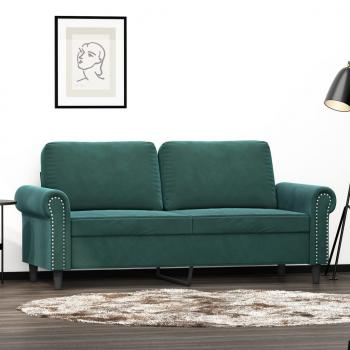 ARDEBO.de - 2-Sitzer-Sofa Dunkelgrün 140 cm Samt