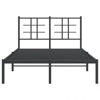 Bettgestell mit Kopfteil Metall Schwarz 120x200 cm