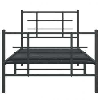 Bettgestell mit Kopf- und Fußteil Metall Schwarz 90x190 cm