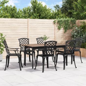ARDEBO.de - Gartenstühle 6 Stk. Aluminiumguss Schwarz