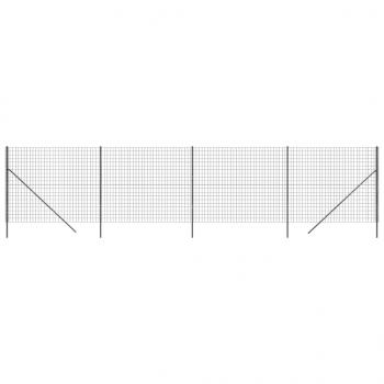Maschendrahtzaun Anthrazit 2,2x10 m Verzinkter Stahl