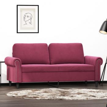 ARDEBO.de - 2-Sitzer-Sofa Weinrot 140 cm Samt