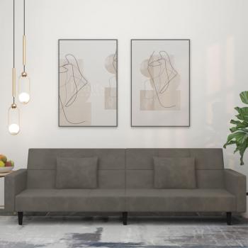 ARDEBO.de - Schlafsofa 2-Sitzer mit 2 Kissen Dunkelgrau Samt