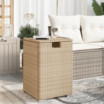 ARDEBO.de - Propan-Tank-Verstecktisch Beige 40x40x60 cm Poly Rattan