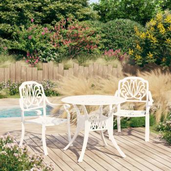 ARDEBO.de - 3-tlg. Bistro-Set Aluminiumguss Weiß