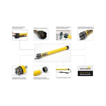 Schellenberg Plus 40 Nm Maxi Rohrmotor, bis 15 m² Fläche, elektronische Endlageneinstellung per Knopfdruck (20740)