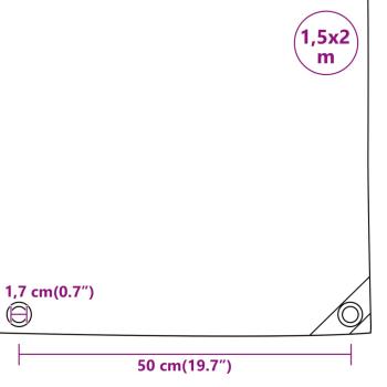Abdeckplane Grau 1,5x2 m 650 g/m²