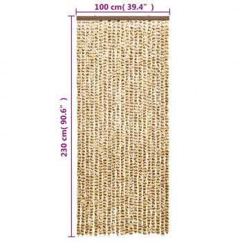 Fliegenvorhang Beige und Braun 100x230 cm Chenille