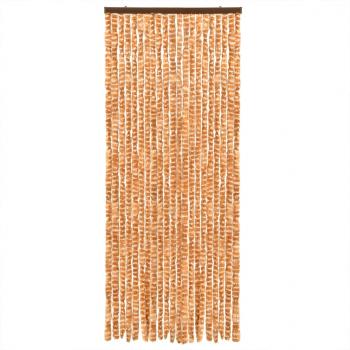 Fliegenvorhang Ocker und Weiß 56x200 cm Chenille