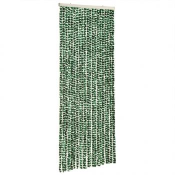 Fliegenvorhang Grün und Weiß 100x200 cm Chenille