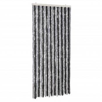Fliegenvorhang Grau und Schwarz 100x220 cm Chenille