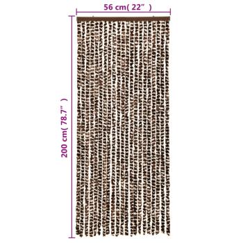 Fliegenvorhang Braun und Weiß 56x200 cm Chenille
