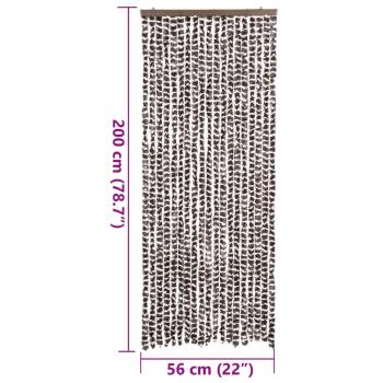 Fliegenvorhang Braun und Weiß 56x200 cm Chenille