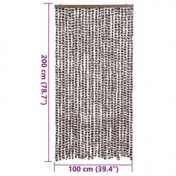 Fliegenvorhang Braun und Weiß 100x200 cm Chenille