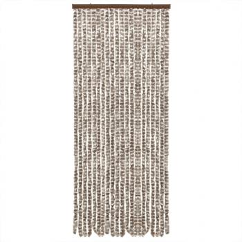 Fliegenvorhang Taupe und Weiß 56x200 cm Chenille