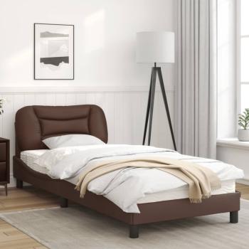 Bettgestell mit Kopfteil Braun 80x200 cm Kunstleder