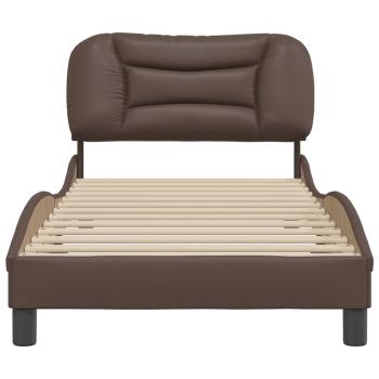 Bettgestell mit Kopfteil Braun 80x200 cm Kunstleder