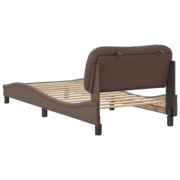 Bettgestell mit Kopfteil Braun 80x200 cm Kunstleder